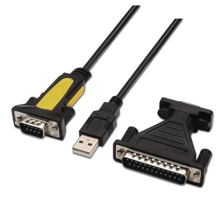 Cable Conversor Serie Aisens A104-0039/ USB Macho - RS232 Macho/ 1.8m/ Negro
