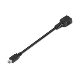 Cable USB 2.0 Aisens A101-0033/ MiniUSB Macho - USB Hembra/ 15cm/ Negro