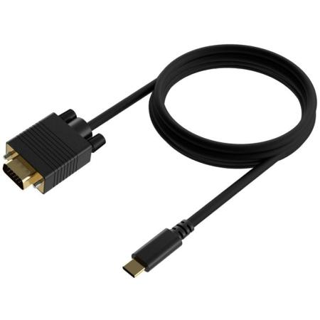 Cable Conversor Aisens A109-0692/ USB Tipo-C Macho - VGA Macho/ 80cm/ Negro